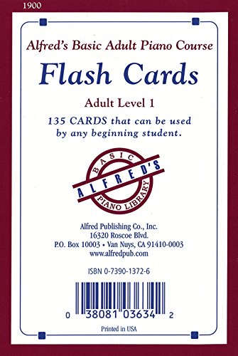 Alfred's Basic Adult Piano Course Flash Cards: Level 1, Flash Cards