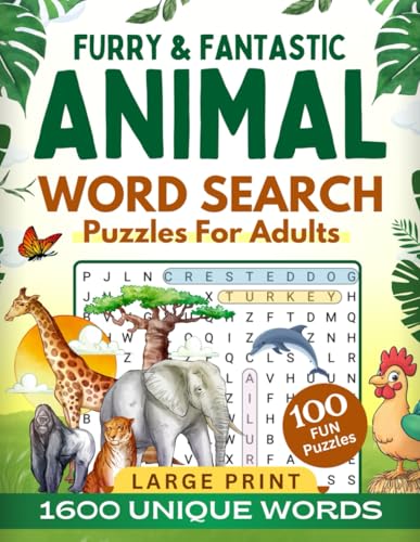 FURRY & FANTASTIC ANIMAL WORD SEARCH Puzzles For Adults von Independently published