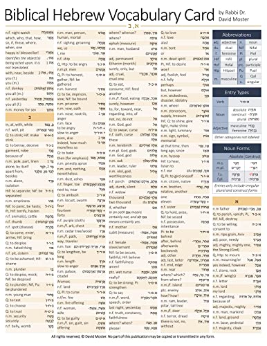 Biblical Hebrew Vocabulary Card von Eisenbrauns