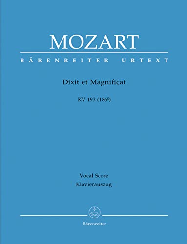 Dixit et Magnificat C-Dur KV 193 (186g), Klavierauszug: Soli SATB, Chor SATB. Lateinisch
