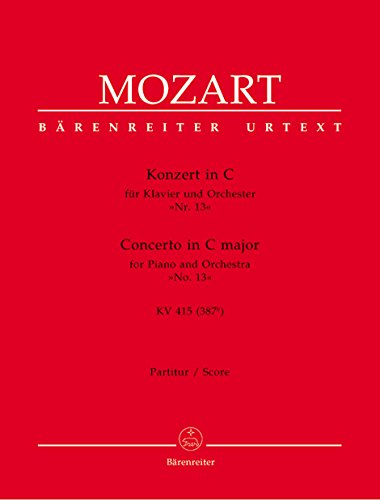 Konzert für Klavier und Orchester Nr. 13 C-Dur KV 415 (387b). Partitur, Urtextausgabe