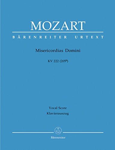 Misericordias Domini KV 222 (205a). Klavierauszug: Offertorium. Chor SATB. Lateinisch