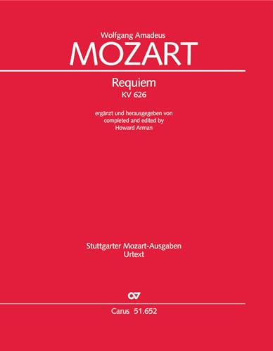 Mozart: Requiem KV 626 (Klavierauszug): ergänzt und herausgegeben von Howard Arman