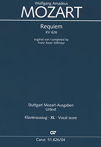 Requiem (Klavierauszug XL): Süßmayr-Version KV 626, 1791
