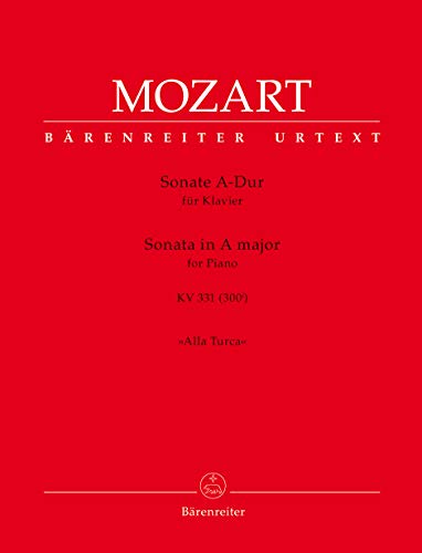 Sonate für Klavier A-Dur KV 331 (300i) (mit dem Rondo ""Alla Turca""). Spielpartitur, Urtextausgabe. BÄRENREITER URTEXT