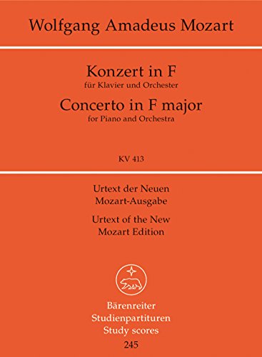 Studienpartituren Klavierkonzert F-Dur KV 413(387a) Konzert für Klavier und Orchester