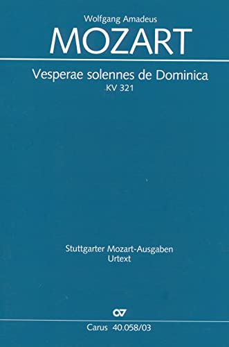 Vesperae solennes de Dominica (Klavierauszug): KV 321, 1779