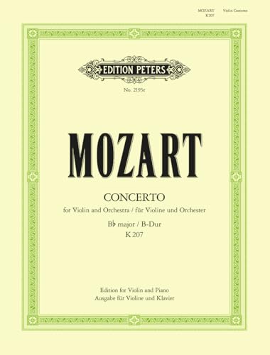 Violinkonzert Nr.1 B-Dur KV 207, Klavierauszug: Violine und Klavier. (Jacobsen) (Edition Peters)