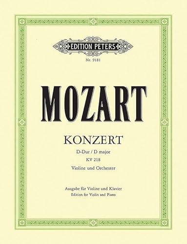 Violinkonzert Nr.4 D-Dur KV 218, Klavierauszug: Violine und Klavier. Neuausgabe Urtext (D. Oistrach) (Edition Peters)