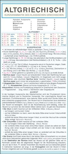 Leporello: Griechisch (Altgriechisch) Kurzgrammatik – Die komplette Grammatik im Überblick: Die komplette Grammatik anschaulich und verständlich dargestellt