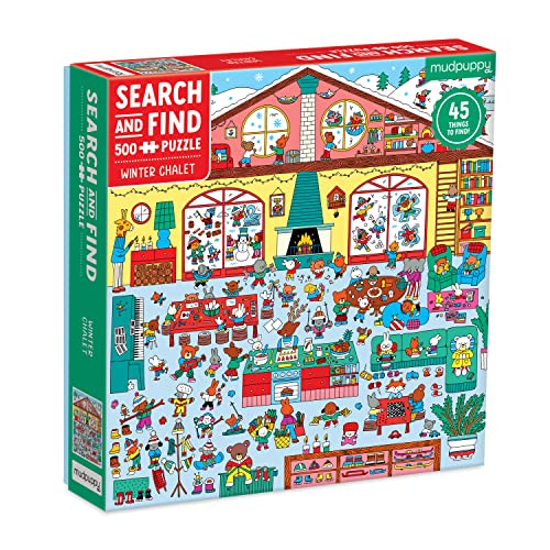 Galison Mudpuppy 9780735376908 Winter Chalet 500 Pc Search Puzzle suchen & Finden von MudPuppy