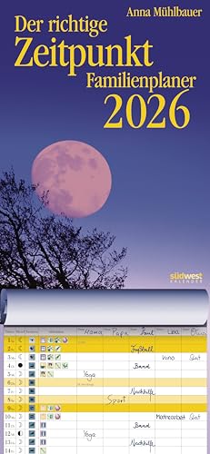 Der richtige Zeitpunkt Familienplaner 2026 - Monats-Wandkalender zum Aufhängen, mit Spiralbindung, 22,4 x 48,5 cm Der richtige Zeitpunkt Familienplaner 2026 - Monats-Wandkalender zum Aufhängen, mit Spiralbindung, 22,4 x 48,5 cm von Südwest Verlag