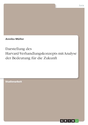 Darstellung des Harvard-Verhandlungskonzepts mit Analyse der Bedeutung für die Zukunft von GRIN Verlag
