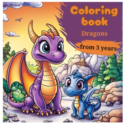 Coloring book dragons - 50 magical illustrations for young children aged 3 and up: Dragon coloring book - 50 fantastic illustrations for little dragon ... (Coloring books mythical creatures, Band 2) von Independently published