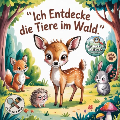 Entdecker - Malbuch Tiere im Wald — für Kinder ab 4 Jahren mit großen und einfachen Motiven von Independently published