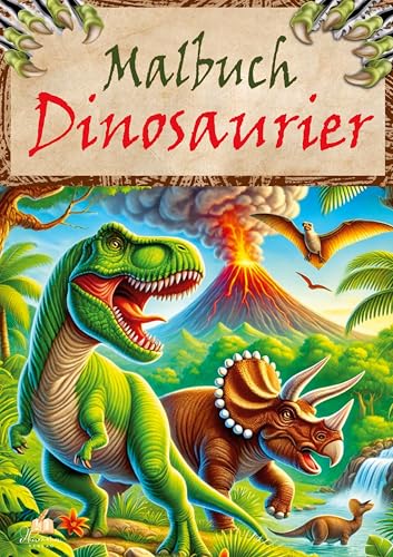 Dinosaurier Malbuch: 50 urzeitliche Giganten zum Ausmalen – Von Brontosaurus bis T-Rex – Für junge Paläontologen ab 6 Jahren (Kreativer Malspaß 6 - 10 Jahre) von dhamma Verlag