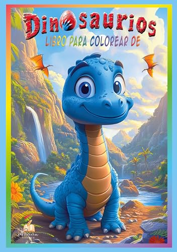 Libro para colorear de dinosaurios para niños de 4 a 8 años con 50 adorables ilustraciones: Desde el brontosaurio hasta el T-Rex - perfecto para todos los pequeños fans de los dinos von dhamma Verlag