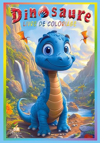 Livre de coloriage dinosaure pour enfants de 4 à 8 ans - avec 50 illustrations adorables à colorier, du brontosaure au T-Rex - idéal pour tous les jeunes passionnés de dinos von dhamma Verlag