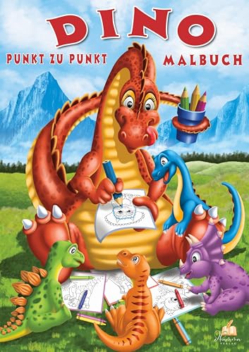 Punkt-zu-Punkt Dino Malbuch: Zahlen lernen von 1–50 mit 82 Ausmalbildern & 24 Rätseln – Empfohlen für Kinder von 5–7 Jahren (Kreativer Malspaß 4-6 ... spielerische Rätsel & große Themenvielfalt) von dhamma Verlag