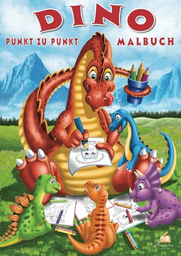 Punkt-zu-Punkt Dino-Malbuch für Kinder von 5–7 Jahren: Spielerisch Zahlen lernen von 1–50 mit 82 Ausmalbildern zum Verbinden und Ausmalen | Mit 24 spannenden Rätseln von dhamma Verlag