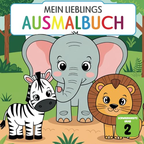 Mein lieblings Ausmalbuch Zoo - für Kinder 3-4 Jahre: 30 Ausmalbilder für Kinder mit Zoo-Bildern von Independently published