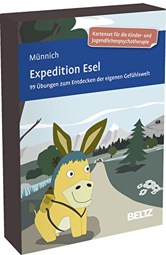 Expedition Esel: 99 Übungen zum Entdecken der eigenen Gefühlswelt. Kartenset für die Kinder- und Jugendlichenpsychotherapie. Mit 24-seitigem Booklet ... 9,8 x 14,3 cm. (Beltz Therapiekarten)