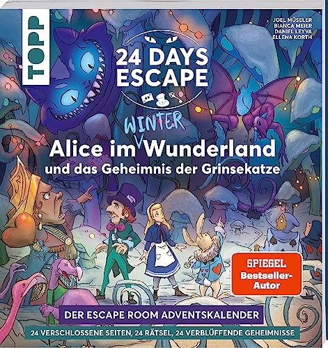 24 DAYS ESCAPE – Der Escape Room Adventskalender: Alice im Wunderland und das Geheimnis der Grinsekatze: Verschlossene Rätselseiten & XXL-Poster. Der Escape-Game-Bestseller 24 DAYS ESCAPE – Der Escape Room Adventskalender: Alice im Wunderland und das Geheimnis der Grinsekatze: Verschlossene Rätselseiten & XXL-Poster. Der Escape-Game-Bestseller