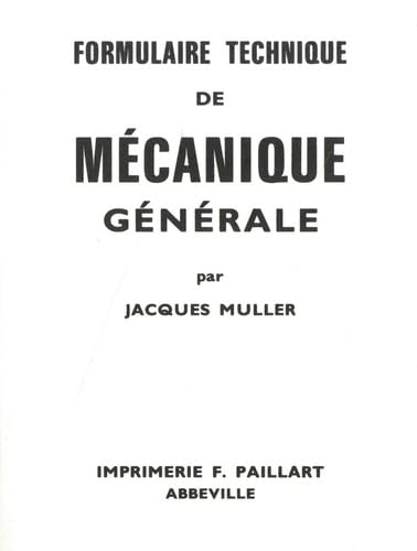 Formulaire technique de mécanique (2000)