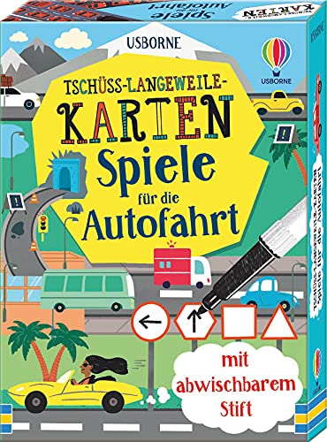 Tschüss-Langeweile-Karten: Spiele für die Autofahrt: mit abwischbarem Stift