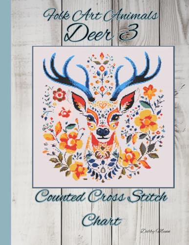 Folk Art Animals - Deer 3: Counted Cross Stitch Chart von Independently published