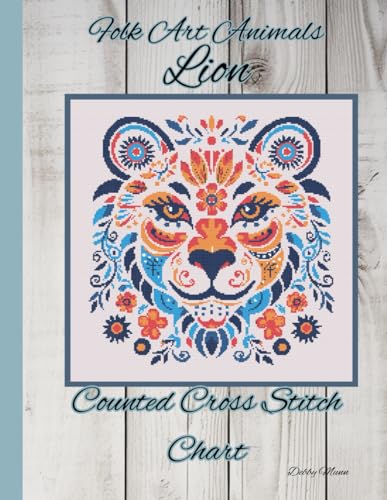 Folk Art Animals - Lion: Counted Cross Stitch Chart von Independently published