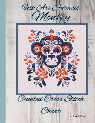 Folk Art Animals - Monkey: Counted Cross Stitch Chart von Independently published