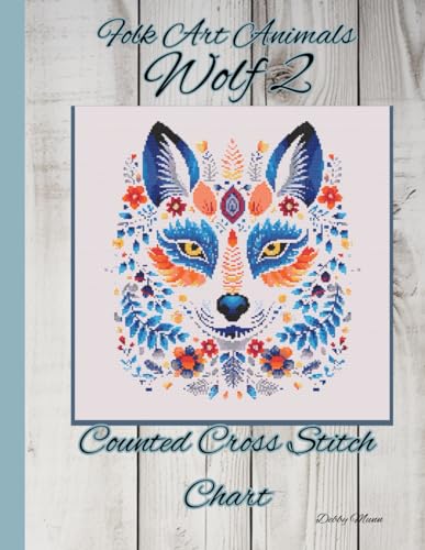 Folk Art Animals - Wolf 2: Counted Cross Stitch Chart von Independently published