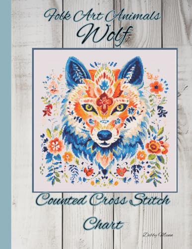 Folk Art Animals - Wolf: Counted Cross Stitch Chart von Independently published
