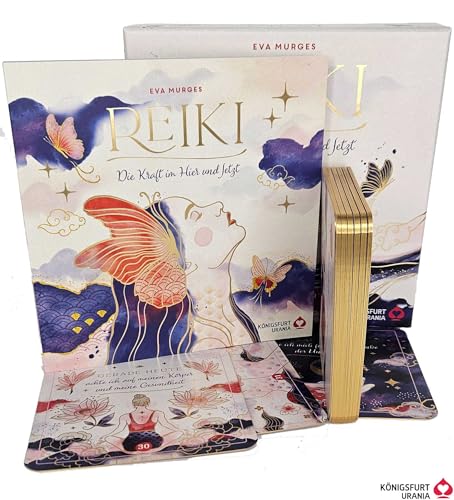 Reiki – Die Kraft im Hier und Jetzt: 32 Karten mit Goldfolie und Goldschnitt, Stülpdeckelschachtel mit Goldprägung und 144-seitiges Buch: 32 ... mit Goldprägung und 144-seitiges Buch Reiki – Die Kraft im Hier und Jetzt: 32 Karten mit Goldfolie und Goldschnitt, Stülpdeckelschachtel mit Goldprägung und 144-seitiges Buch: 32 ... mit Goldprägung und 144-seitiges Buch