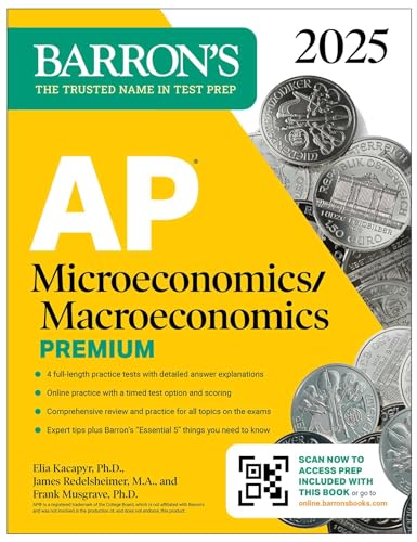 AP Microeconomics/Macroeconomics Premium, 2025: Prep Book with 4 Practice Tests + Comprehensive Review + Online Practice (Barron's AP Prep) von Barrons Educational Services