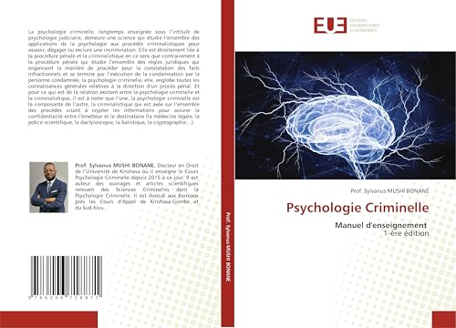 Psychologie Criminelle: Manuel d'enseignement 1-ère édition von Éditions universitaires européennes