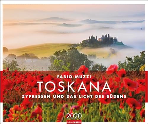 Toskana: Zypressen und das Licht des Südens. Wandkalender 2020. Monatskalendarium. Spiralbindung. Format 55 x 46 cm
