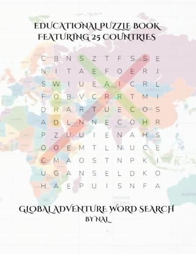 Educational Puzzle Book Featuring 25 Countries: Global Adventure Word Search von Independently published
