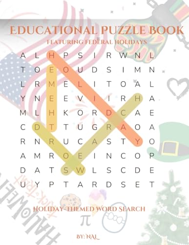 Educational Puzzle Book Featuring Federal Holidays: Holiday-Themed Word Search von Independently published