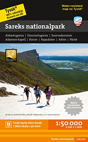 Sareks nationalpark (Mountain map detailed scale)