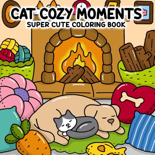 Cat Cozy Moments: Super Cute Coloring Book for Adults and Teens