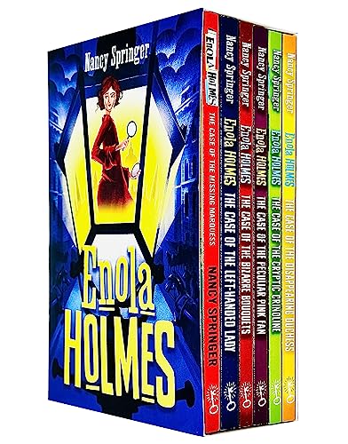 Enola Holmes Mystery Series 6 Books Collection Set Nancy Springer (The Case of the Missing Marquess, Left-Handed Lady, Bizarre Bouquets, Peculiar Pink Fan, Cryptic Crinoline, Gypsy Goodbye)