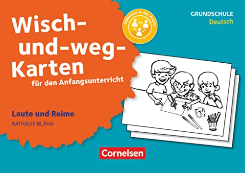 Wisch-und-weg-Karten für den Anfangsunterricht - Deutsch: Laute und Reime (3. Auflage) - 32 Bildkarten mit Begleitheft
