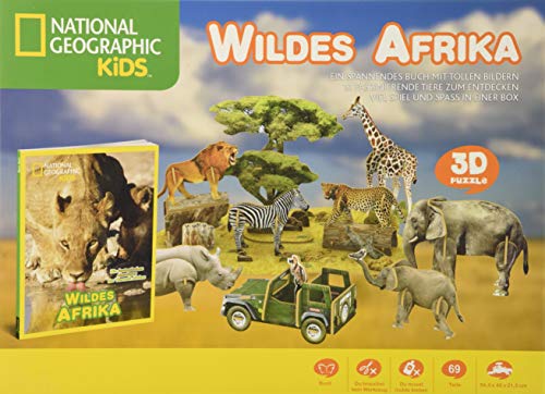 National Geographic KiDS - Wildes Afrika 3D Puzzle Box incl. Buch