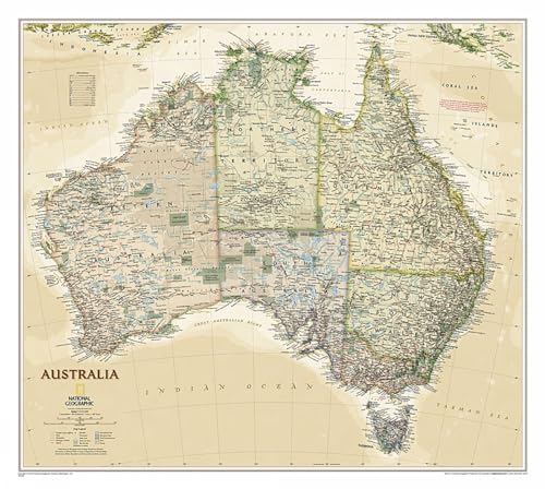 Australia Executive, Tubed: Wall Maps Continents: laminiert (National Geographic Reference Map)