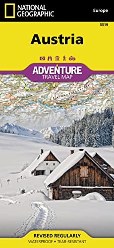 Austria Adventure Travel Map: Sehenswürdigkeiten mit Naturschutzgebieten und historischen Attraktionen (National Geographic Adventure Map, Band 3319)