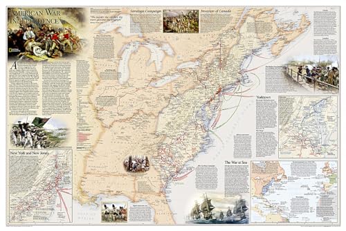 Battles of the Revolutionary War and War of 1812: Wall Maps History & Nature (National Geographic Reference Map)