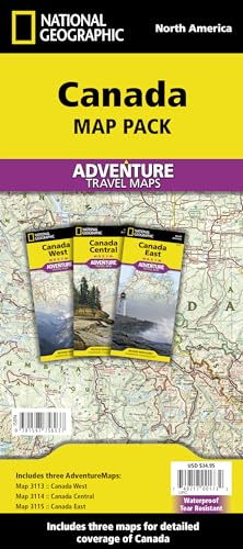 Canada Map Pack: Canada West/ Canada Central/ Canada East: Travel Maps International Adventure/Destination Map (National Geographic Adventure Map)