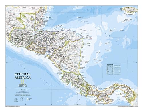 National Geographic Central America Wall Map - Classic (28.75 X 22.25 In): Wall Maps Countries & Regions (National Geographic Reference Map)